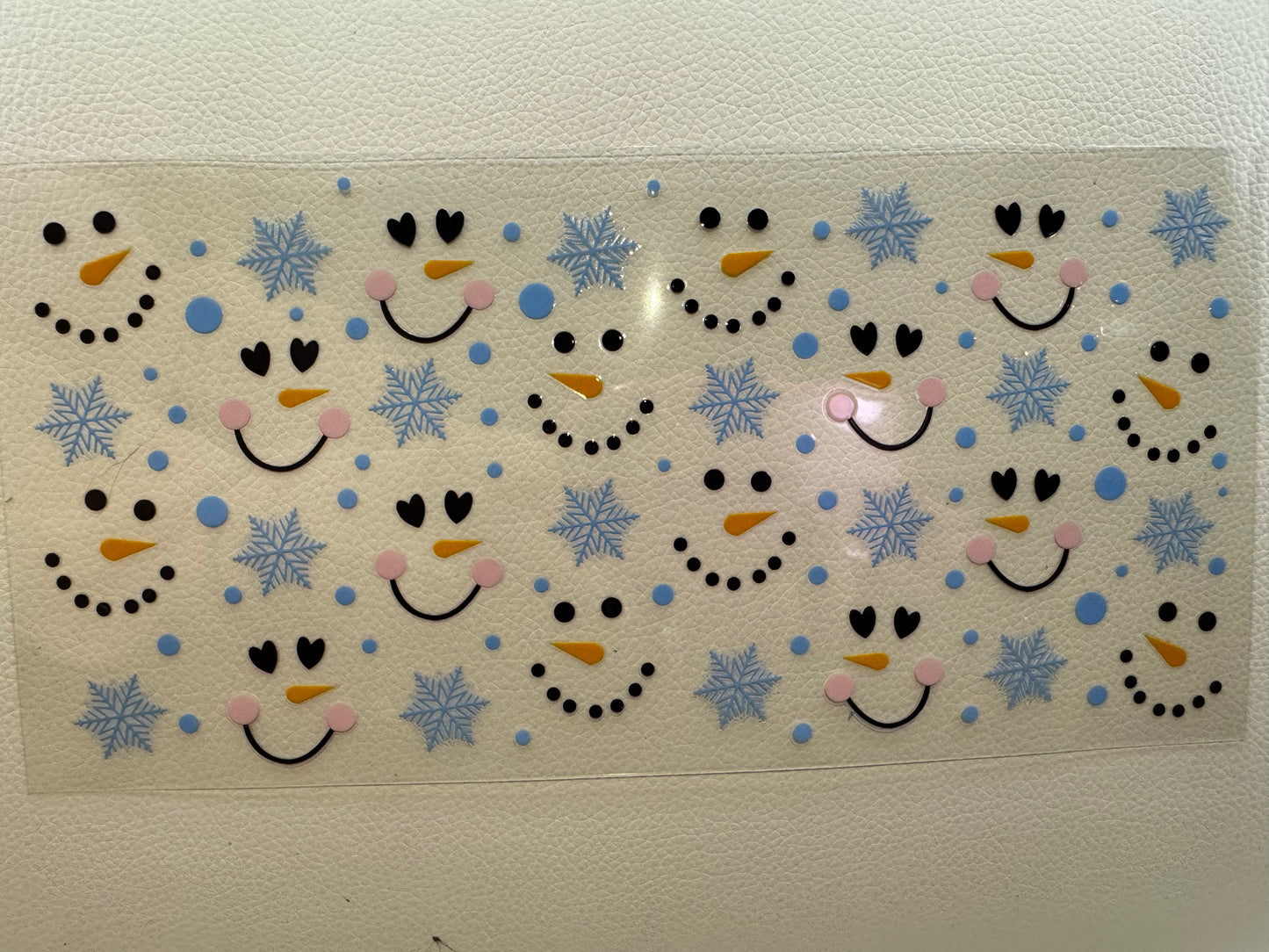 Snowman and snowflakes decal