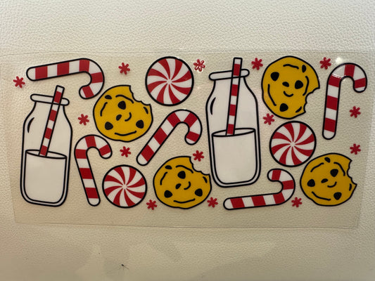 Milk, Cookies and Candy Canes decal