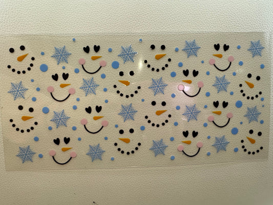 Snowman and snowflakes decal