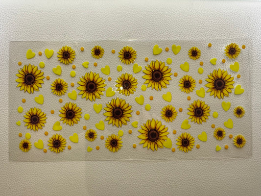 Sunflower And Hearts Decal