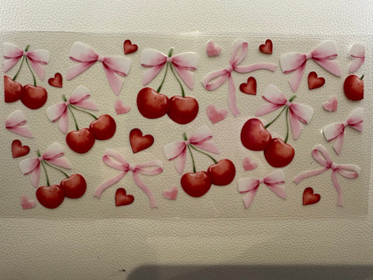 Cherries, Bows and Hearts decal