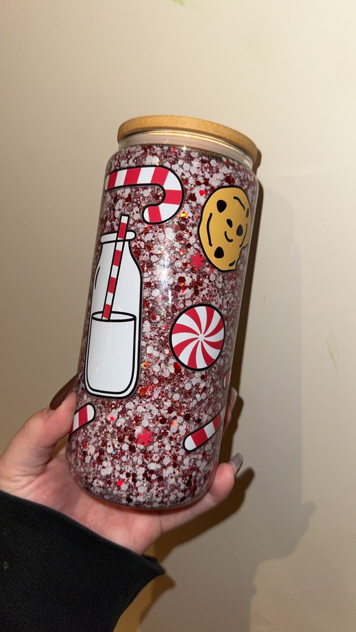 Ready to ship 20oz candy cane cup